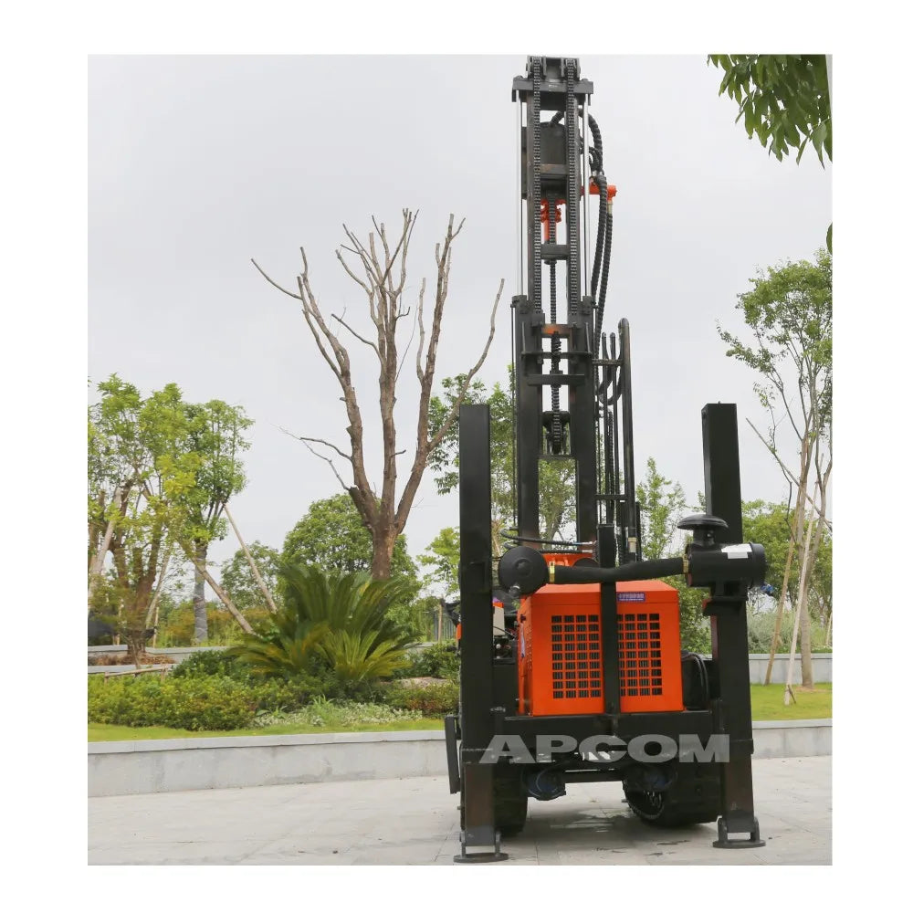Water Well Drill Rig Diesel Hydraulic Swivel Rotary Drilling Rig Portable Crawler Motor Gear High Efficiency Max 400m Drilling