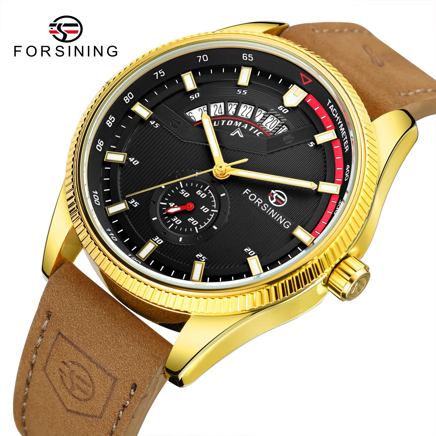 2023 Relogio Forsining Golden Custom logo Montrepourhomme Automatic pilot Watch Mechanical for Twistwatch Man