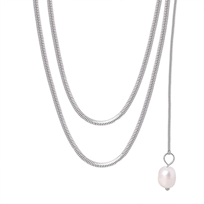 Newest Product Fashion Trend Stainless Steel 18K Plated Sweater Chains Jewelry Necklace