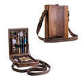 Handmade Messenger Wood Box Crossbody Postman Bag Portable Artist Tool Bag Sketch Box Easel for Painting Brush Wall Signs
