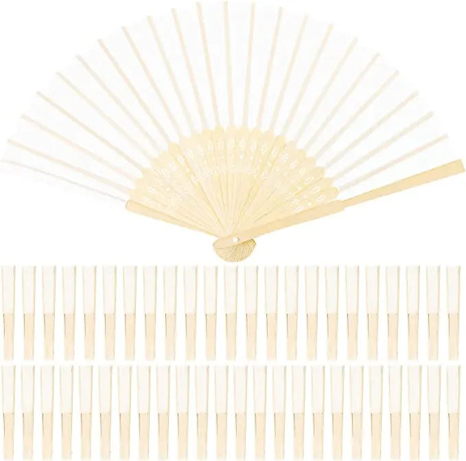 Tailai Cute Wholesale Wooden Folding Bamboo Hand Fan With Pouch Chinese Folding Fans Silk Veil Fans