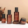 Empty Cosmetics Packing Frosted Amber Glass Jar 30ml 50ml Skin Care Serum Skincare Lotion Glass Cream Essence Packaging Bottle