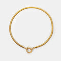 5mm Thick Choker With Soft Round Spring Clasp Sailor Buckle Gift Stainless Steel Gold Snake Necklace for Women