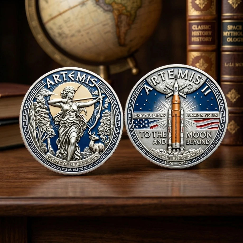 Customized 3D Relief Space Exploration Souvenir Coin UV Printed Earth Moon Landscape Commemorative Coin Metal Crafts for Gifts MegaBDM