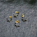 7.5mm Small Size Gold Silver Plating Black CZ Setting Star Shape Mini Charms for Jewelry Making