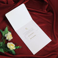 Australia White Texture Linen Paper Gold Foiling Emboss Wedding Invitation Invites with Pre Wedding Card and Rsvp Card