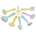 Professional Macaron Ergonomic Handle Extra Long Slicker Brush Skin Friendly Deshedding Grooming Tool Self Cleaning Brushes