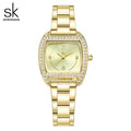 SK Luxury Crystal Watches for Women Gold/Black Color Japanese Miyota Movement Stainless Steel Band Wholesale Price
