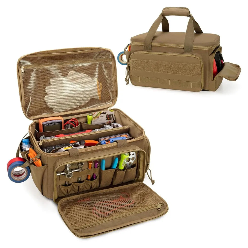 Multi-Purpose Men's Tactical Waterproof Electrician Tool Bag with Multiple Pockets OEM Customizable Work Tote Organizer