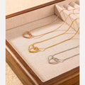 HOVANCI Wholesale Custom PVD 18k Gold Plated Stainless Steel Non Tarnish Hollow Heart Shape Necklace