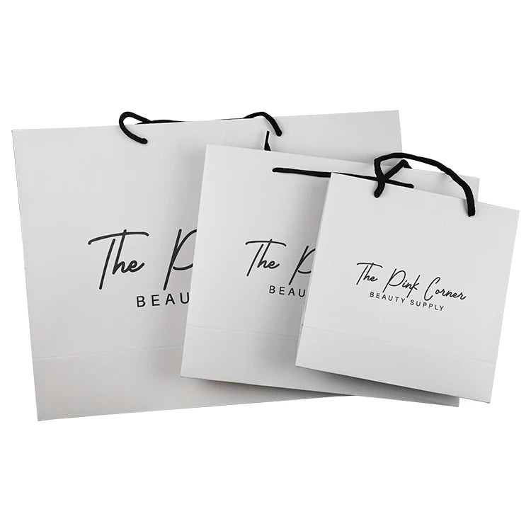 Eco Friendly Luxury Christmas Fashion White Paper Gift Bag Shopping Paper Bag