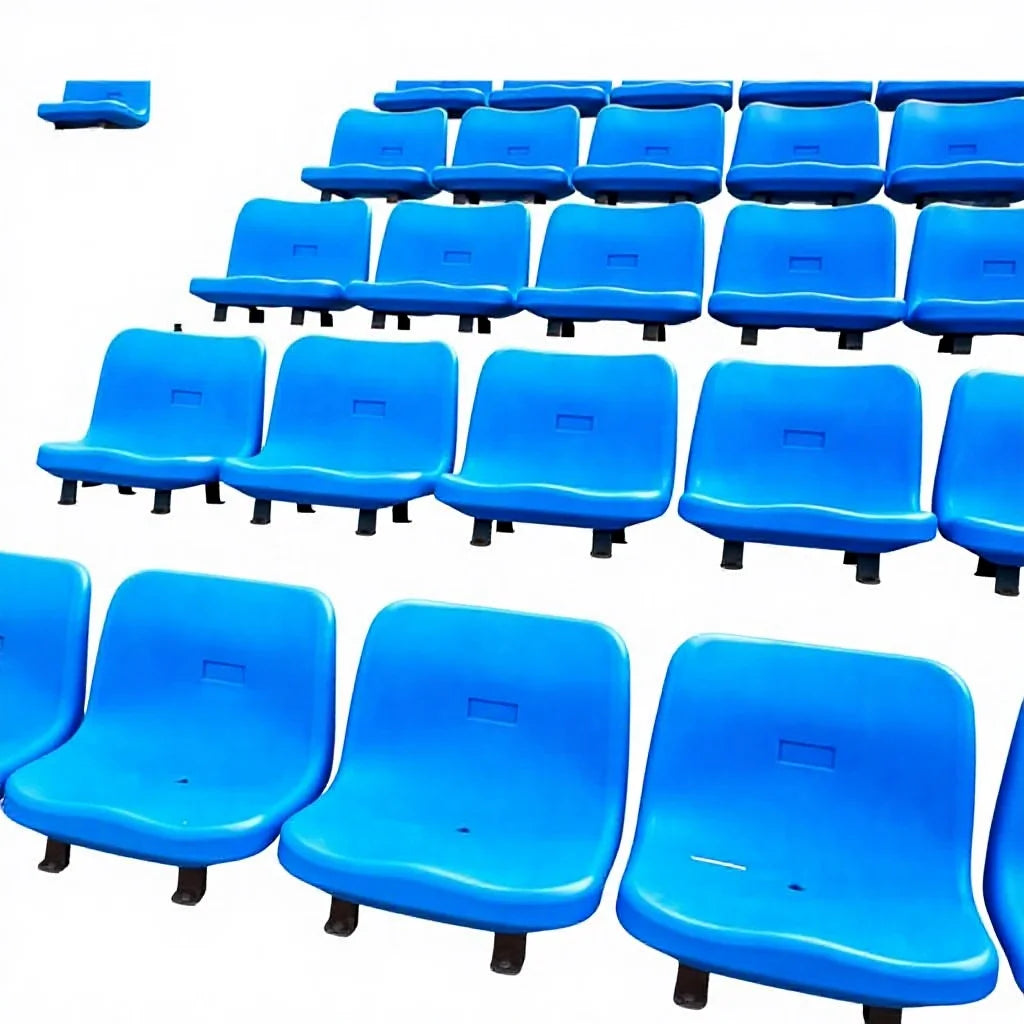 Outdoor Fixed HDPE Plastic Stadium Sport Grandstands Spectator Chair Seating UV Stable Customizable Color 3-Year Warranty Soccer
