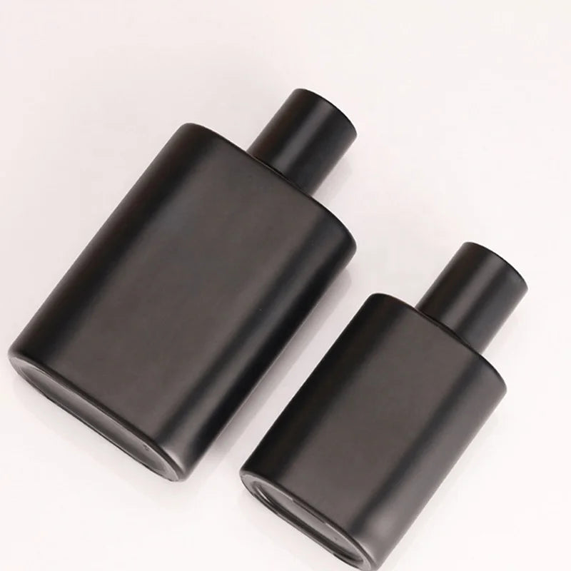 Matte Black Round 30ml Glass Perfume Refill Bottle with Unique Press Mist Sprayer and Pump