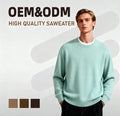 Custom High Quality Men's Autumn Winter Crewneck Pullover Cashmere Knitted Mink Wool Sweater