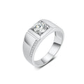 YBO 925 Sterling Silver Ice Diamond Moissanite Men's Rings Proposal Engagement Wedding Party Bands Trendy Wholesale Jewels
