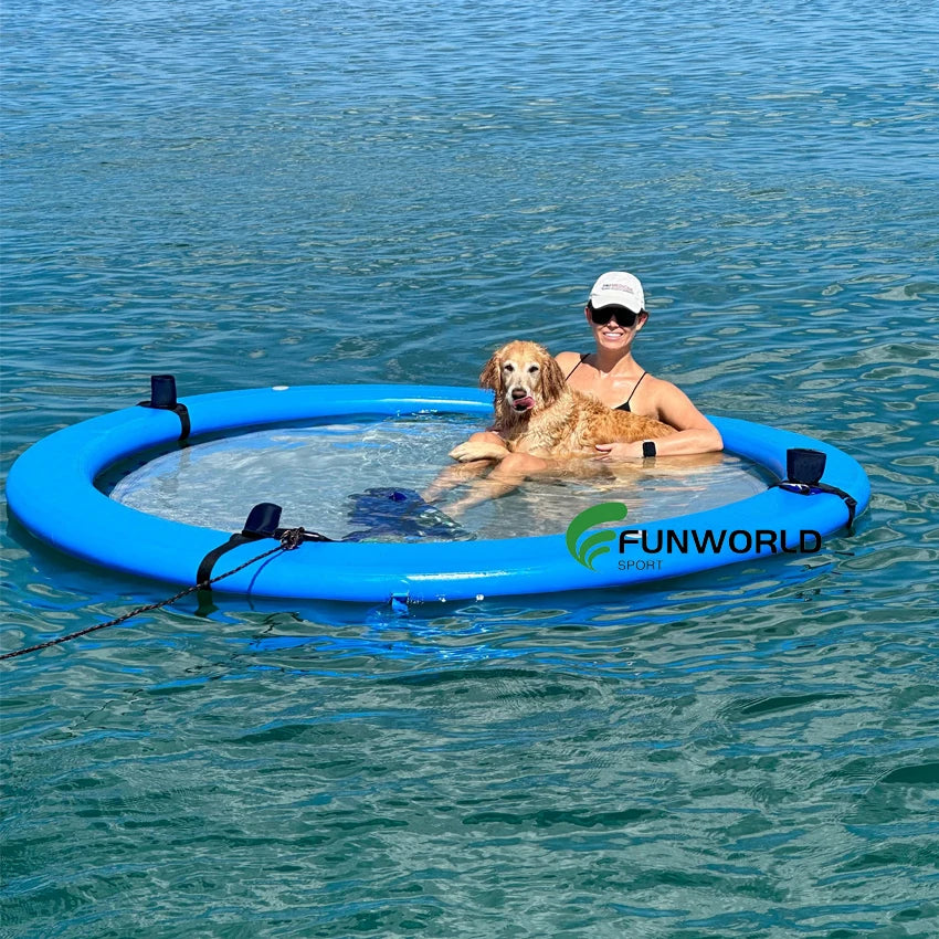 Funworldsport Hammock Water Lounger Floating Bed Inflatable Pool Float Swimming Hammock With Mesh