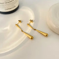 Short Water Drop Earrings Fashion Jewelry Stainless Steel Electroplated 18k Gold Earrings