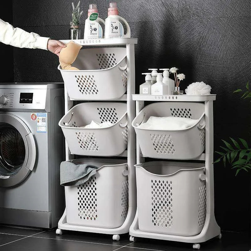 Storage Rack Furniture Trolley With Wheels for Wheel Kinetic Serving Movable Organizer Shelves Handle Basket 2 3 Kitchen Cart