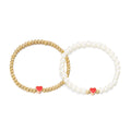 YL Advanced Emotional Festival Double Layer Bracelet Set Fashion Drip Oil Love Couple Bracelets