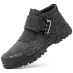 Work Safety Shoes for Women Genuine Leather Steel Toe Shoes Lightweight Breathable Toe Sneakers