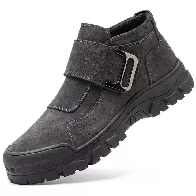 Work Safety Shoes for  Women Genuine Leather Steel Toe Shoes Lightweight Breathable Toe Sneakers