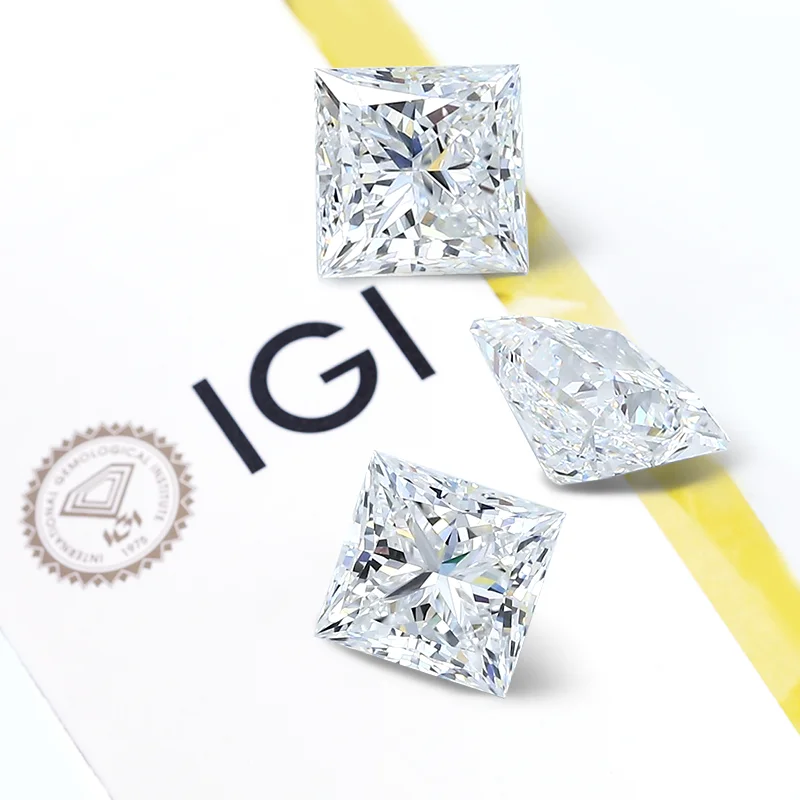Square Diamond Ring Stone Starsgem Lab Grown Diamond 1ct 2ct Princess Cut Lab Diamond for Jewelry Making