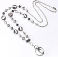 OEM Factory Wholesale Vintage Beaded Fashion ID Badge Retractable Reel Lanyard Holder Necklace for Party & Wedding Unisex