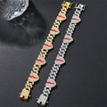 Hiphop Alloy Broken Heart-dripping Oil Chain Necklace 18K Gold Plated Jewelry for Men and Women