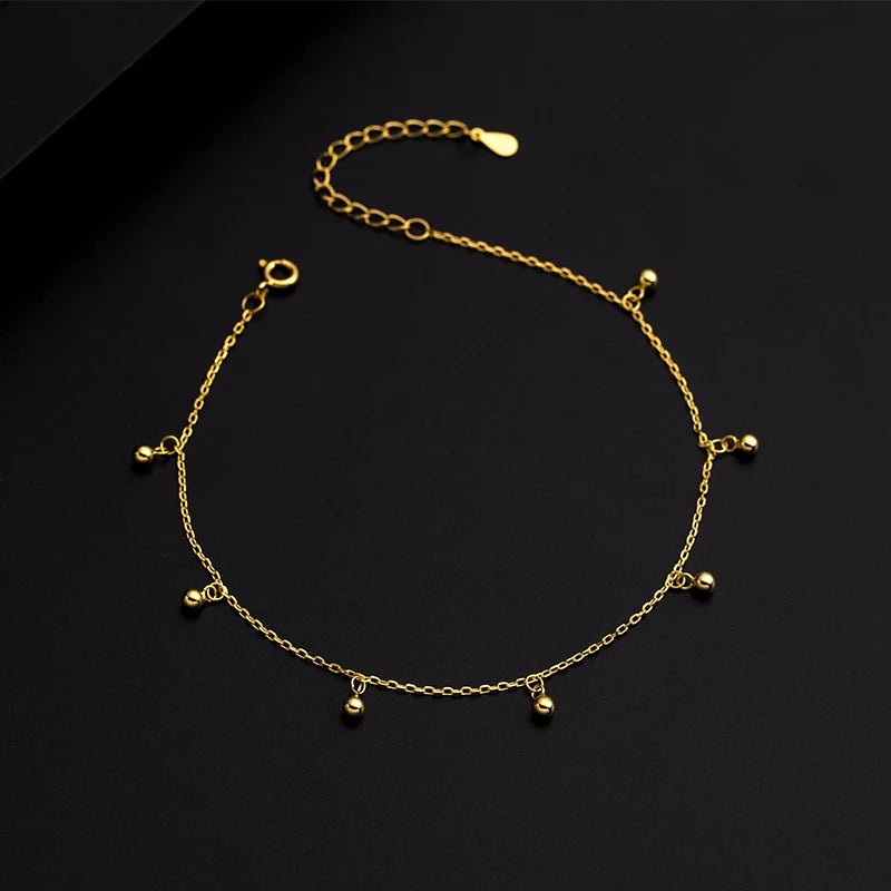 Dangle Beads 925 Silver Jewelry Anklets for Women