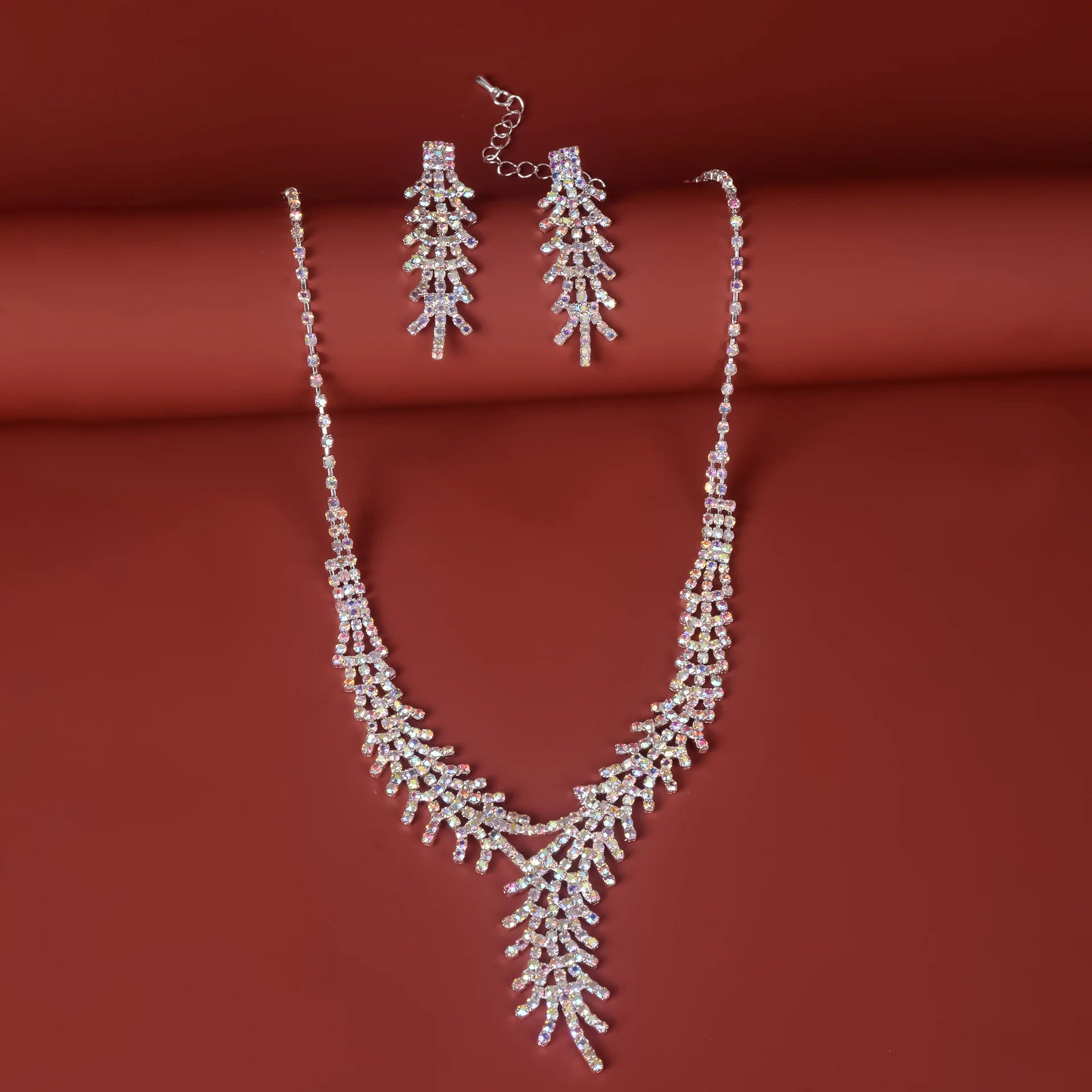 2024 New Wedding Jewelry Set for Women Saudi Arabia 2 Pieces/Set Crystal Bridal Jewellery Collection Bracelet Necklace Set