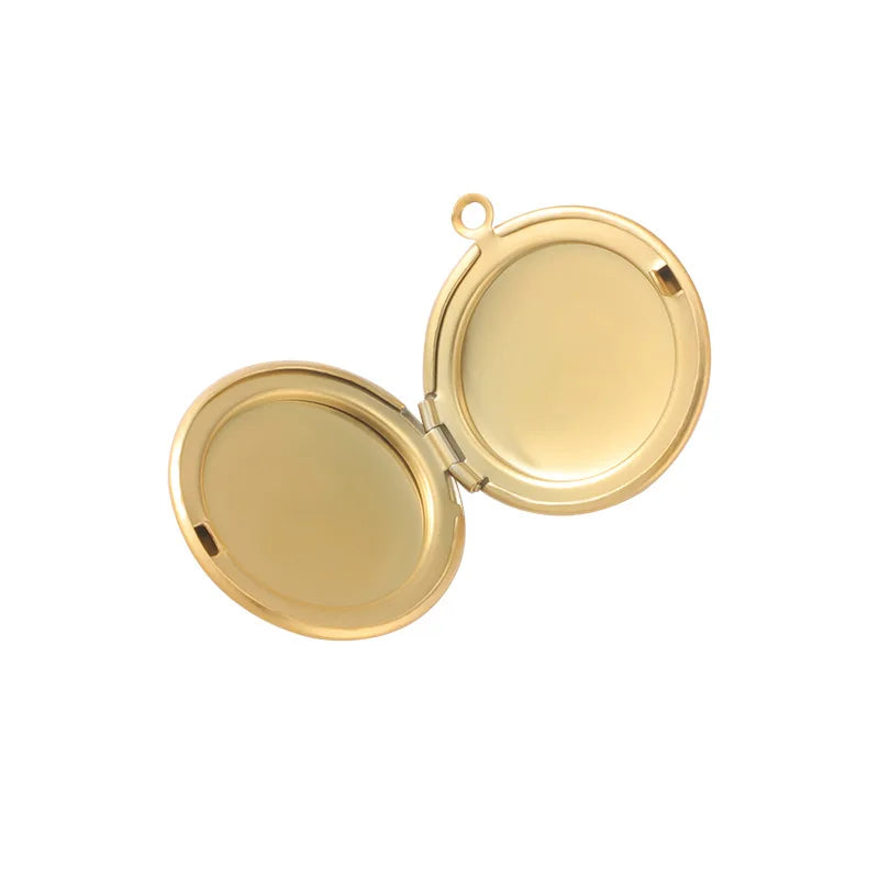 Hot Selling 45cm Chain Necklace Stainless Steel DIY Round Picture Frame Photo Locket Pendant Necklace