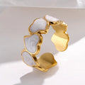 DAIHE Fashion Jewelry Open Adjustable Heart Rings Stainless Steel Weeding Wholesale Gold Ring for Women