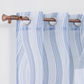 Custom Blue Geometric Design Printed Living Room Sheer Tulle Curtains Printed Paper Printing Home Window Drapes