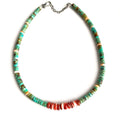 Beautiful Natural Turquoise & Spiny Oyster Heishi Necklace