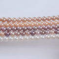 ZHUJI AAA Natural White Pink Purple Edison Round Shape 10-12mm Freshwater Pearl Strand Loose Pearls for Jewelry Making