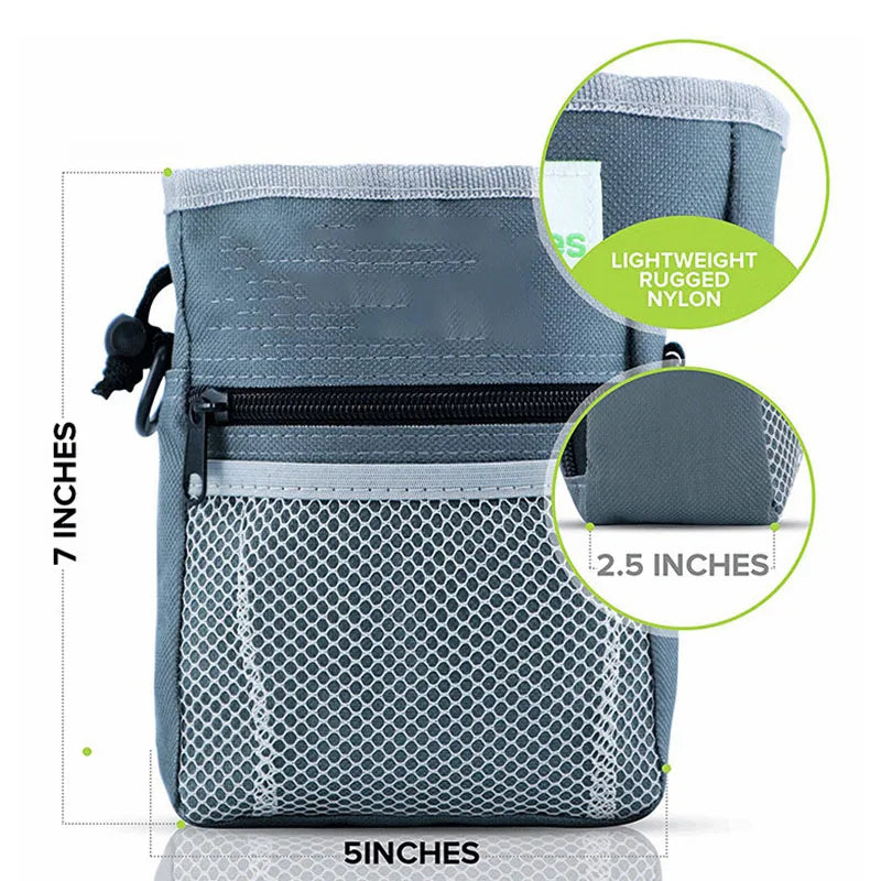 Dog Treat Training Pouch with Belt Nylon & Oxford Fabric Eco-Friendly 18x13cm Large Capacity for Dog Training