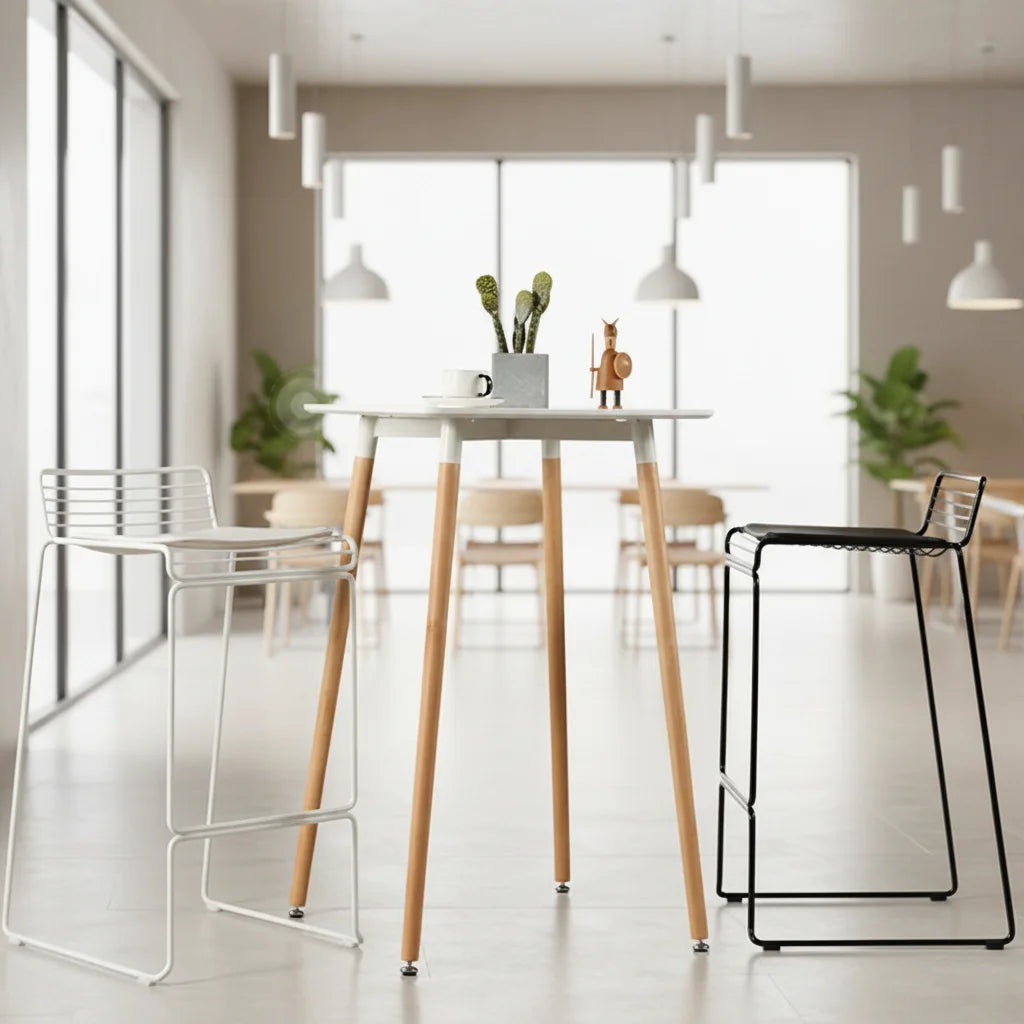 Industrial Style One-Piece Metal Bar Stools-Stackable Space-Saving Commercial Use for Hotel Dining Basement Home Bar Essentials