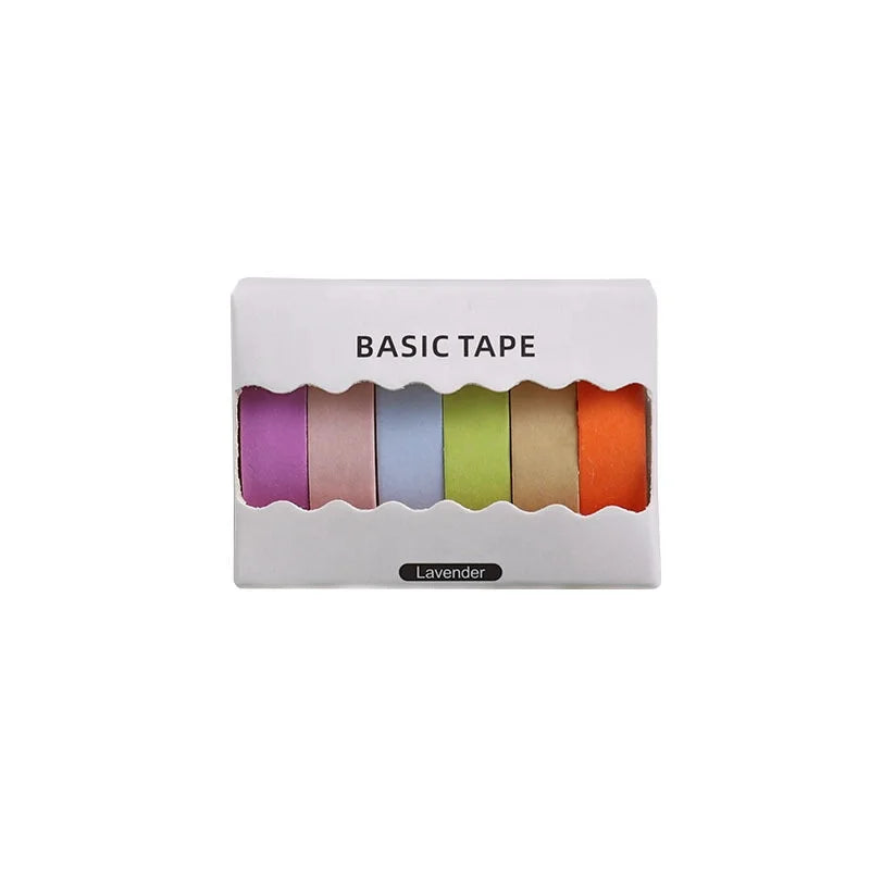 Macaron Basic Colors Decorative Adhesive Paper Colorful Printing Masking Solid Washi Tapes
