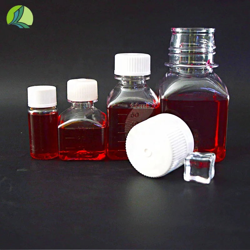 10ml30ml60ml125ml500ml clear Plastic Bottle Bovine Serum Storage Bottle PET Laboratory Cell Culture Medium Bottle