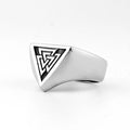 Viking Triangle Rune Punk Popular Ring Minimalist Odin Mythology Titanium Steel Stainless Steel Ring for Men's Dressing
