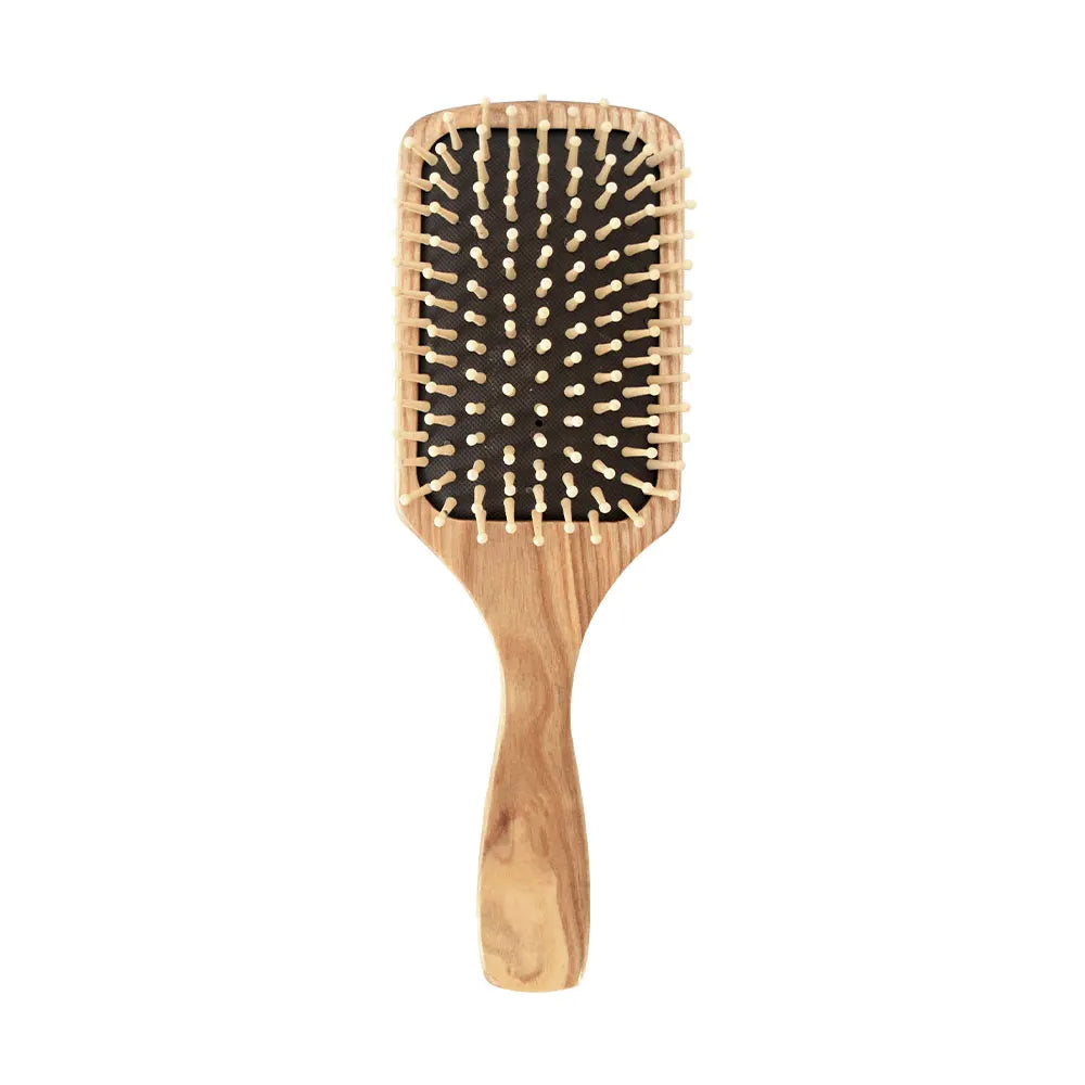 Rapid Delivery Beech Wood Hair Brush with Nylon Bristle and Cushion Scalp Massaging Paddle for Detangling Hair Care Function