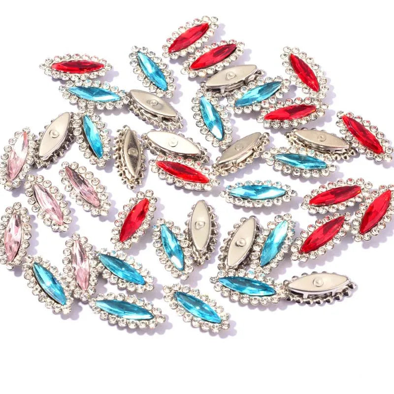 Horse Flower Shape Bead Flat Back Glue-On Sewing Technique for Shoes Bags Crystal Rhinestone Acrylic for National Clothing Style