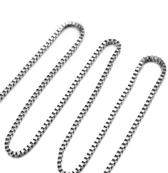 Hot Selling in Meter 1.2mm 1.4mm 1.9mm 2.4mm Wholesale Cheap High Quality Stainless Steel Roll Box Chain Necklace Meter