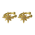 Jietao Wholesale 925 Sterling Silver Cubic Zirconia Celestial Star Ear Clip Non Pierced Earrings Gold CZ Ear Cuffs Jewelry