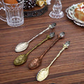 Vintage Luxury Retro Mini Antique Crown Diamond Metal Tea Sugar Stirring Spoon Small Coffee Cupping Spoon Made Steel for Parties