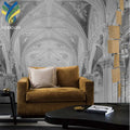 YKEAX 036 European Modern 3D Mural Silver Gold Wall Decor Christian Wallpaper for Church Decoration