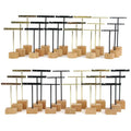 3pcs Earrings Holders Metal Drop Earrings Necklace Rack Wooden Foundation Jewelry Display Holders