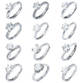 Wholesale Jewelry Women Gra Certificate Cut VVS Diamond Moissanite Engagement Wedding Set 925 Sterling Silver Adjustable Rings