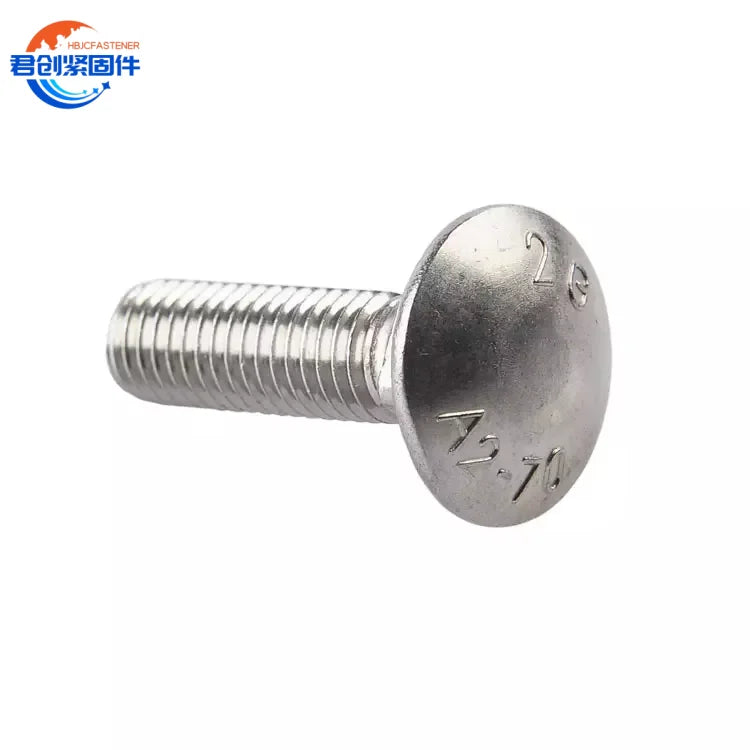 DIN603 High Strength Carbon Steel Carriage Bolt ISO Standard M10 Thread Plain Finish Square Bolt and Nuts Fasteners Manufacturer