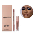 New Arrival Vegan Liquid Lip Set Matte Wooden Creamy Lip Liner Moisturizing Long Lasting Free Match Custom Logo Lip Kit